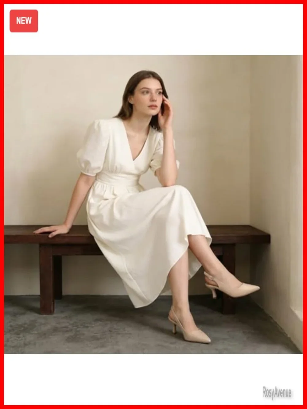 Slingback Kitten Heels Pumps Pointed Toe Low Heel Dress Shoes PU Work Wedding